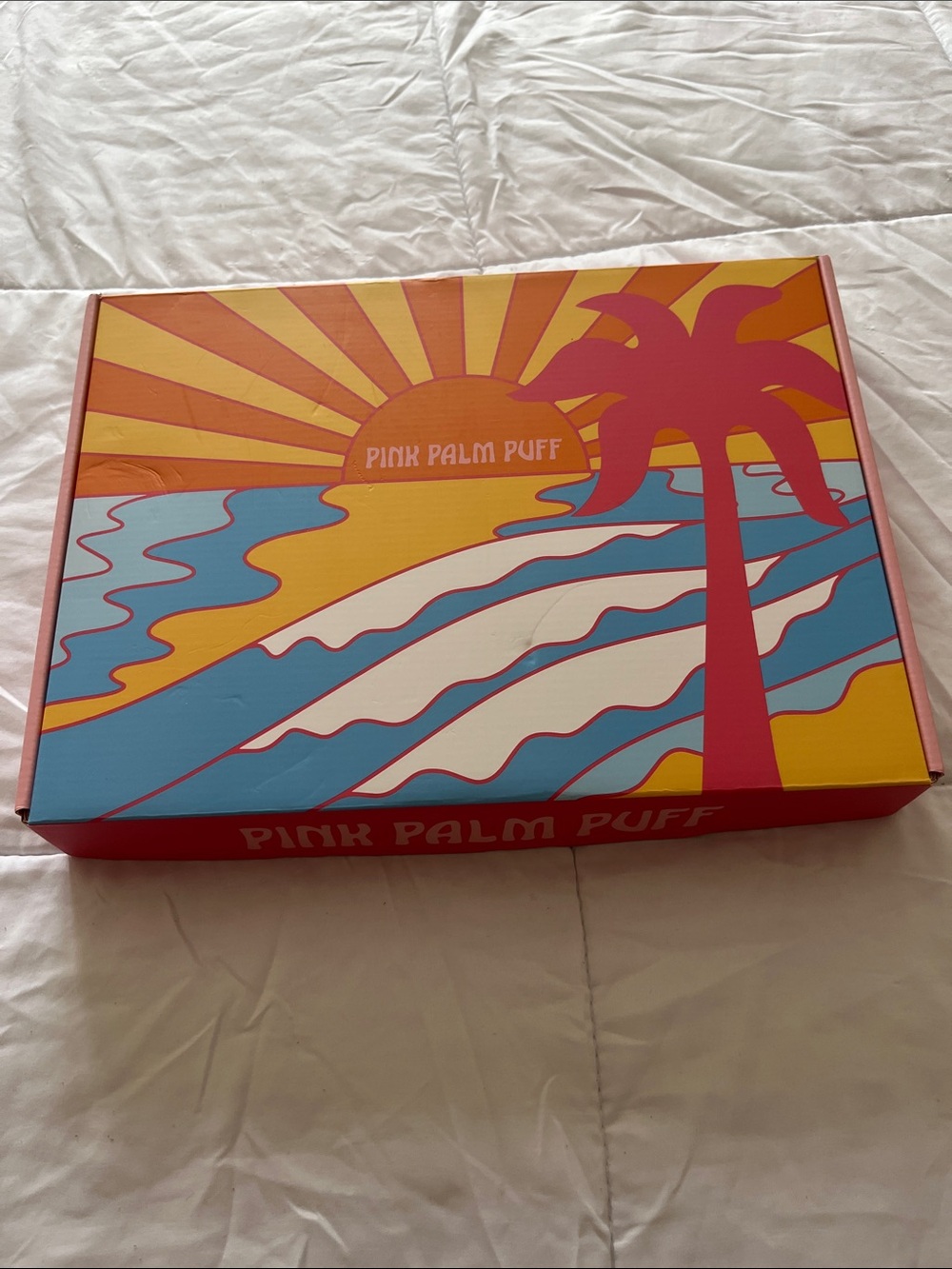 Pink Palm Puff Box